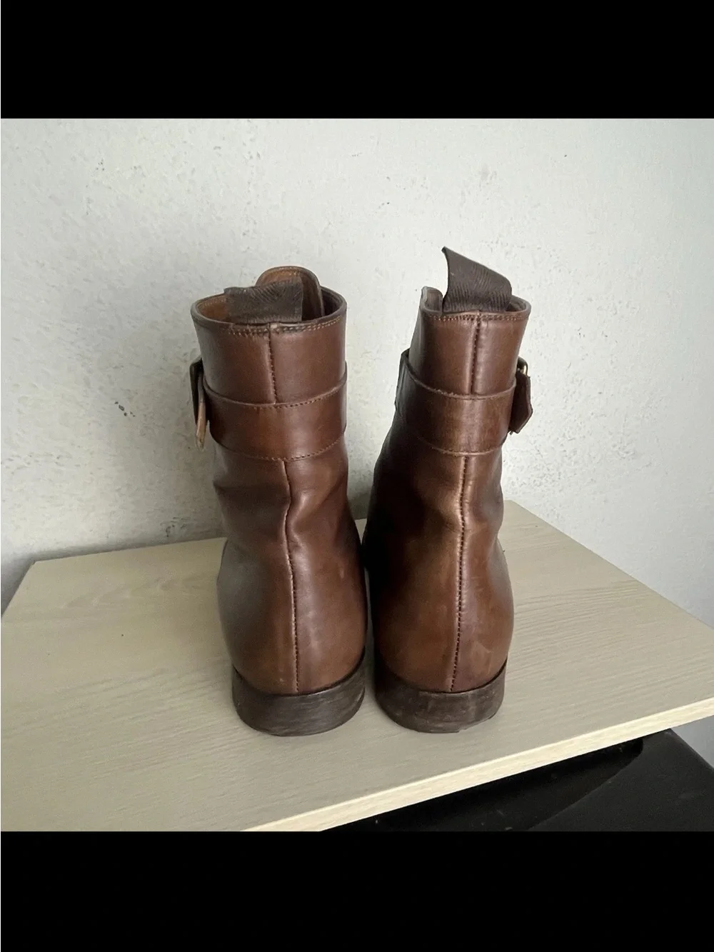 Dolce & Gabbana Men Size 9.5 Boots Leather Lace Up Brown Buckle